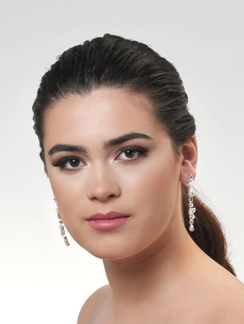 Lange oorbellen met strass van Poirier
