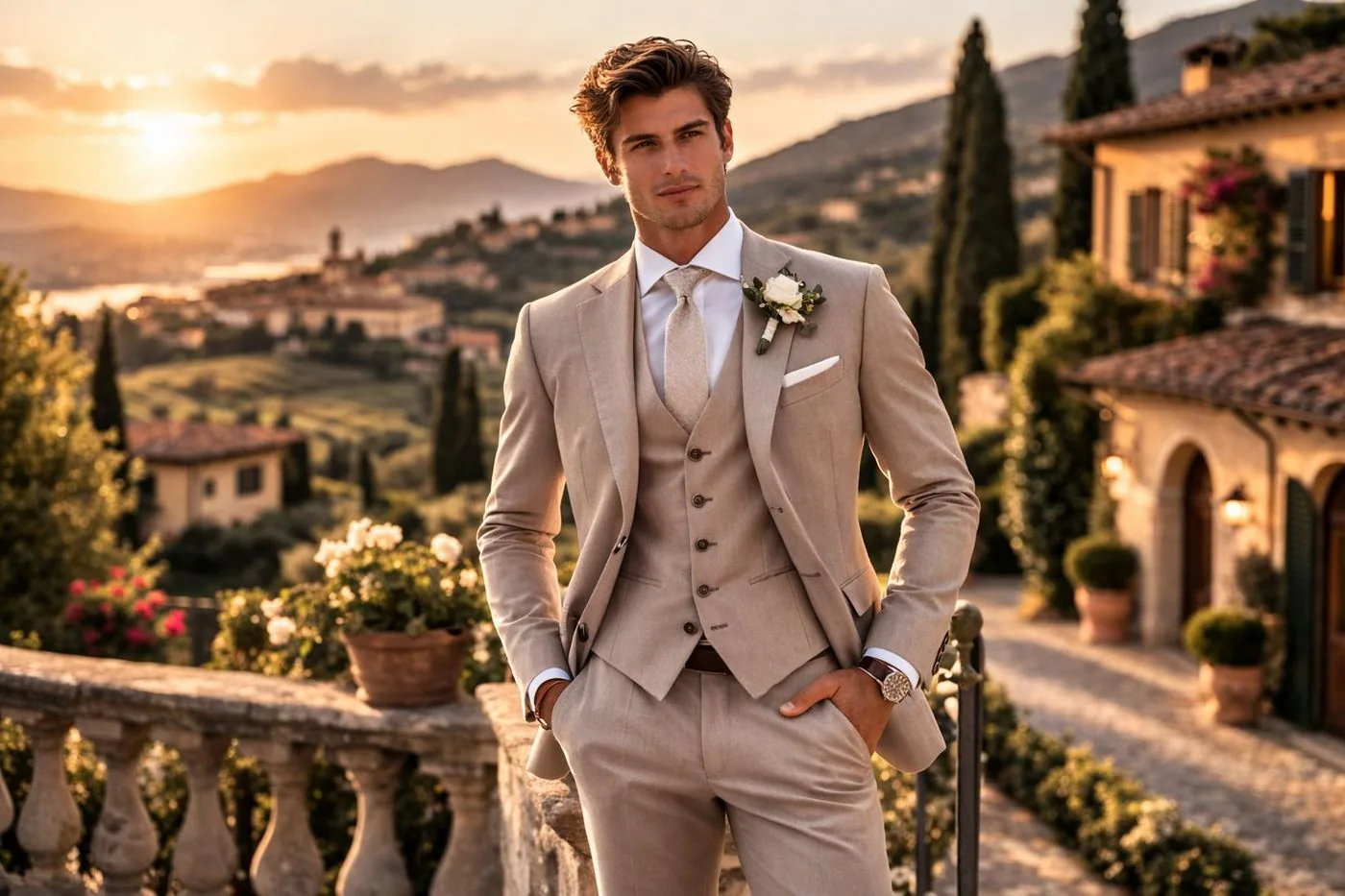 Trouwpak Signature Groom Collectie in Beige