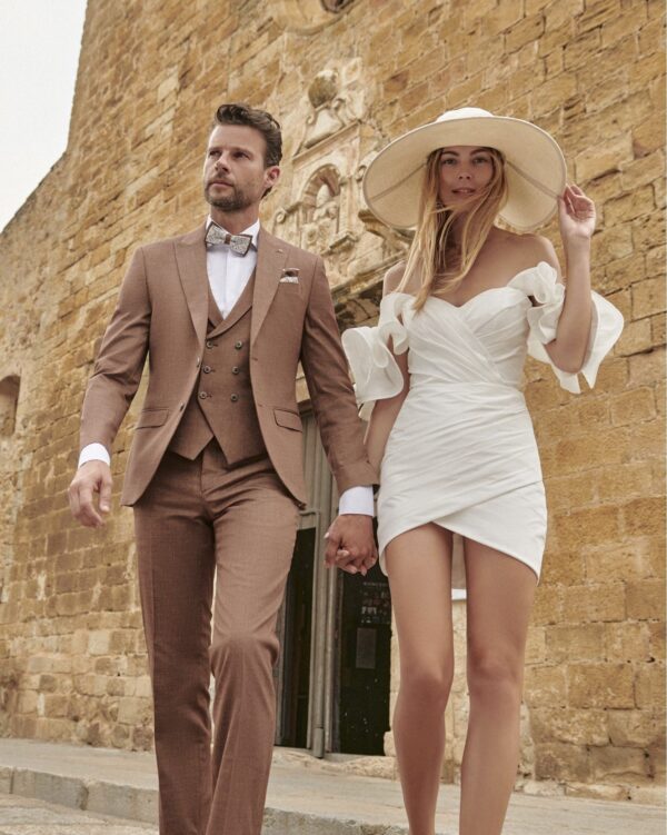 Roberto vicentti-roestkleur-trouwpak