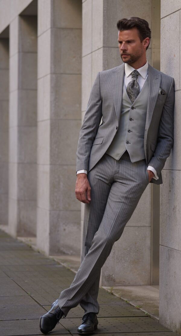 trouwpak in krijtsreep