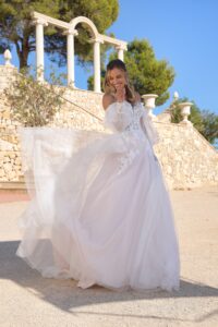 Troouwjurk Aziza-mouwen-romantiek-Azuree