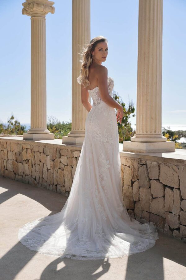 Alouise bruidsjurk kant achterzijde